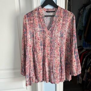 Peruvian Connection Floral Paisley Blouse L